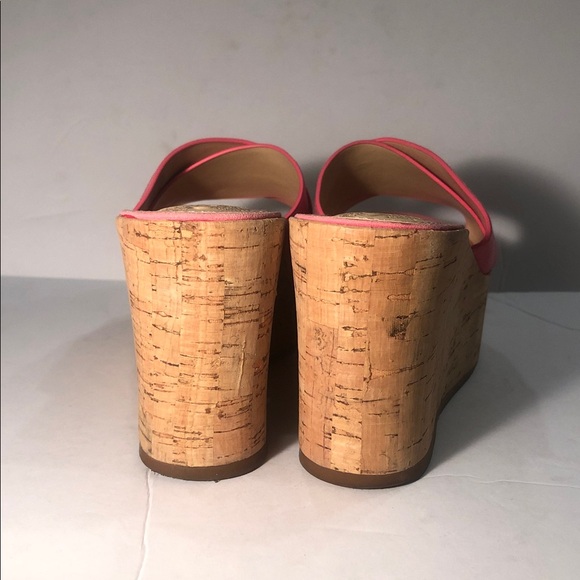Vince Camuto Kessina Mule Soft Pink Suede Leather Cork Platform Wedge Sandal - Picture 6 of 9